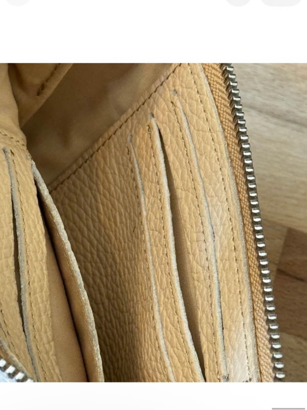 RABEANCO Cream Tan Leather Wristlet Clutch Convertible Bag NWOT Minimalist - Picture 4 of 10